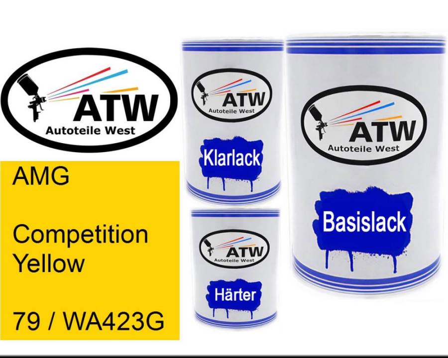 AMG, Competition Yellow, 79 / WA423G: 500ml Lackdose + 500ml Klarlack + 250ml Härter - Set, von ATW Autoteile West.